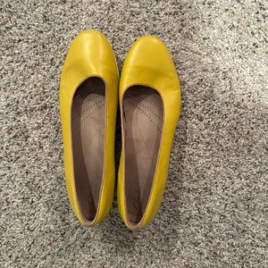 Yellow Clarks Wedges